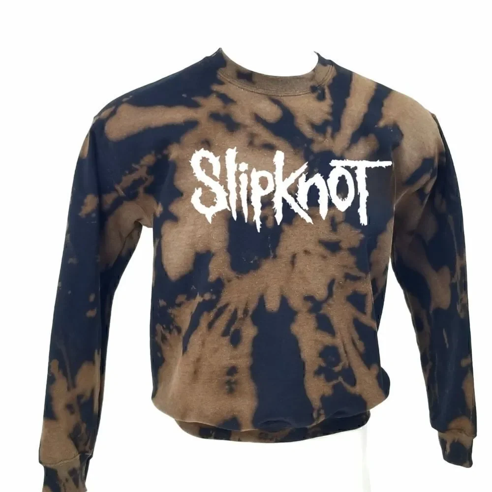 SLIPKNOT Acid Washed, Distressed Rock Band Punk Pullover Crewneck, Sweatshirt - Picture 2 of 5